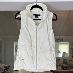 Ralph Lauren Golf summer sport-weight Vest with Zip-in Rain Hood in creamy white